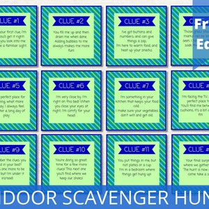 Indoor Scavenger Hunt Printable, Treasure Hunt for Kids, Scavenger Hunt ...