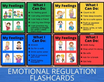 Self-Regulation Flashcards, Understanding Your Zones, Calming Corner Tools, Identifying Emotions, Autism Support, Coping Strategies, ADHD