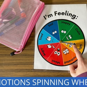 Feelings Wheel for Kids, Self-Regulation Zones Tool, Emotions Chart, Emotional Self Check-In,  Calm Corner Visual, ASD Support, ADHD Tool