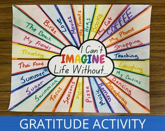 Gratitude Activity, Mental Health Worksheet, Mindfulness Journal, Thankfulness Activity, About Me Worksheet, Calm Corner Tool, Wellness