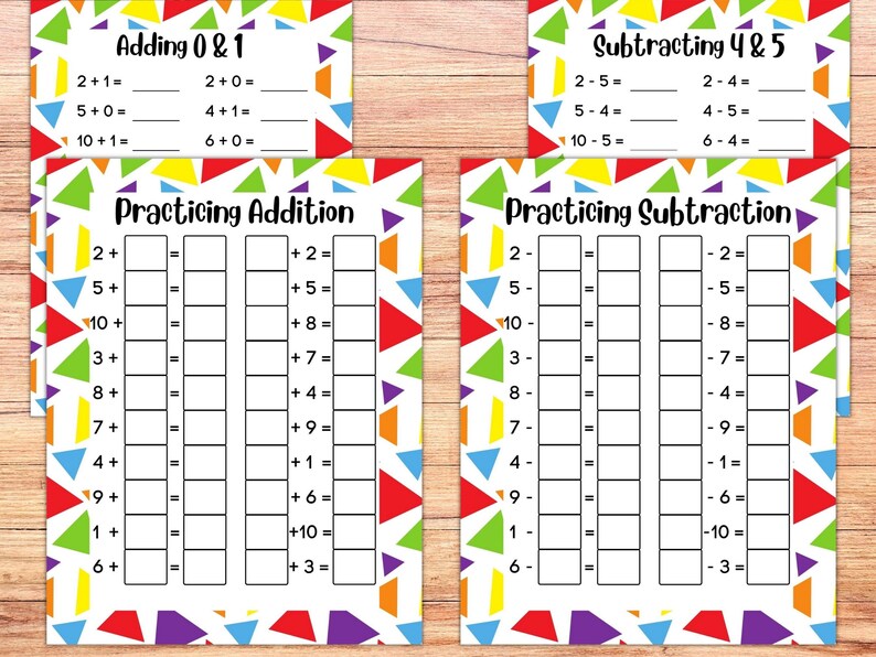 Addition och subtraktion matematikfakta, övningssidor för grundskolans matematik, utskrivbar arbetsbok, mattearbetsblad för hemundervisning, addition och subtraktion bild 4