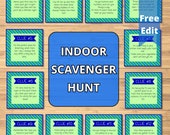 Indoor Scavenger Hunt Printable, Treasure Hunt For Kids, Scavenger Hunt Clues, Indoor Activity Idea, Birthday Party Game, Rainy Day Activity