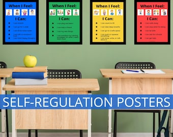 Self-Regulation Zones Posters, Feelings Visual for Kids, Calming Corner Tools, Identifying Emotions, Autism Support, Coping Strategies, ADHD