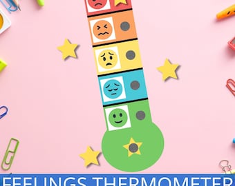 Feelings Thermometer Visual, Self-Regulation Zones Tool, Calming Corner Tools, Identifying Emotions, Autism Support, Coping Strategies, ADHD