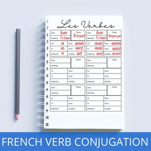French Verb Conjugation Practice, French Worksheet, French verb study guide, verbes francais, France classroom, French grammar