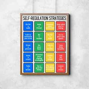 Stratégies d’adaptation des zones d’autorégulation, affiche de régulation émotionnelle, outils de coin apaisant, identification des émotions, soutien aux TSA, outils pour le TDAH