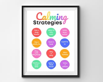 Calming Strategies Classroom Poster, Anxiety Tool, Calming Corner, Emotional Regulation, Coping Strategies, School Counselor, Therapy Office