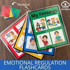 Self-Regulation Zones Flashcards, Calming Corner Tools, Emotional Regulation, Anger Management, ASD Support, Coping Strategies, ADHD Tools