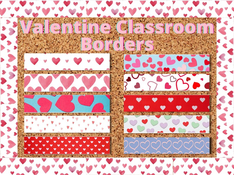 Valentine Classroom Bulletin Board Border Pack, Valentine's Day ...