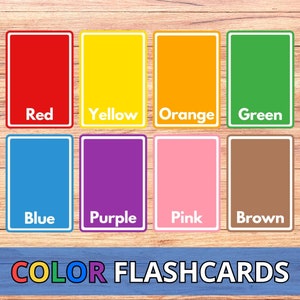 Learning Colors Flashcards Printable, Flashcards for Toddlers, Montessori Cards, Learning Cards, Teaching Colors, Preschool Curriculum