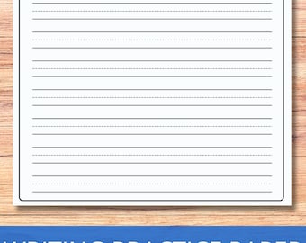 Papel de práctica de escritura, Papel de escritura de jardín de infantes, Aprender a imprimir hojas, Papel rayado, Papel de escritura a mano, Papel imprimible para niños