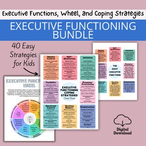 Executive Functioning Coping Strategies, Kids ADHD Resources, ASD Tools, Therapeutic Aids, CBT Therapy, Psychology Handouts, Coping Skills
