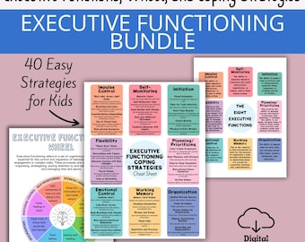 Executive Functioning Coping Strategies, Kids ADHD Resources, ASD Tools, Therapeutic Aids, CBT Therapy, Psychology Handouts, Coping Skills