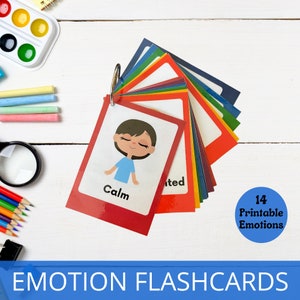 Emoties Flashcards, Regulatiezones, Montessori Printable, Calming Corner Kids Tool, Schooladviseur, Emoties identificeren, ASS-ondersteuning