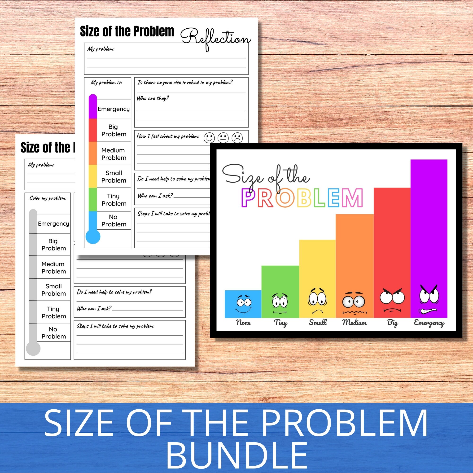 Size of the Problem Bundle, Emotional Regulation Zone Tool, Self-Reflection, Calming Corner, Problem Solving Skills, School Counselor office