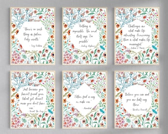GROWTH MINDSET Poster Set of 6, Motivational Quotes for Classroom Decor, School Counselor Office, Positive Affirmations for Teens, Therapy