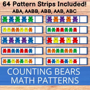 Counting Bears Patterns, Preschool Math Activities, Teddy Bear Counters, Homeschool Math Printables, Montessori Math, Learning Patterns