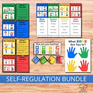 BUNDLE Zones d'autorégulation, Outils pour un coin apaisant, Cartes-éclair sur la régulation des émotions, Aide visuelle pour l'autisme, Outils pour les TSA, TDAH, Conseiller scolaire