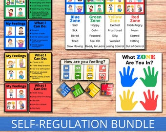 Self-Regulation Zones BUNDLE, Calming Corner Tools, Emotional Regulation Flashcards, Autism Visual Aid, ASD Tools, ADHD, School Counselor