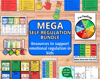 Self-Regulation Zones ULTIMATE BUNDLE, Calming Corner Tools, Emotional Regulation Flashcards and Visuals, Autism Support, Coping Strategies