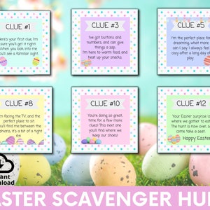 Easter Scavenger Hunt Printable, Indoor Scavenger Hunt Clues, Easter Activity, Treasure Hunt For Kids, Easter Egg Hunt, Easter Party Game