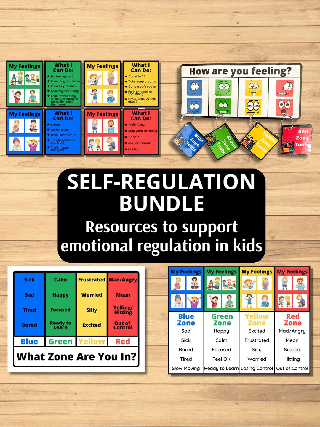 Self-regulation Zones BUNDLE, Calming Corner Tools, Emotional ...