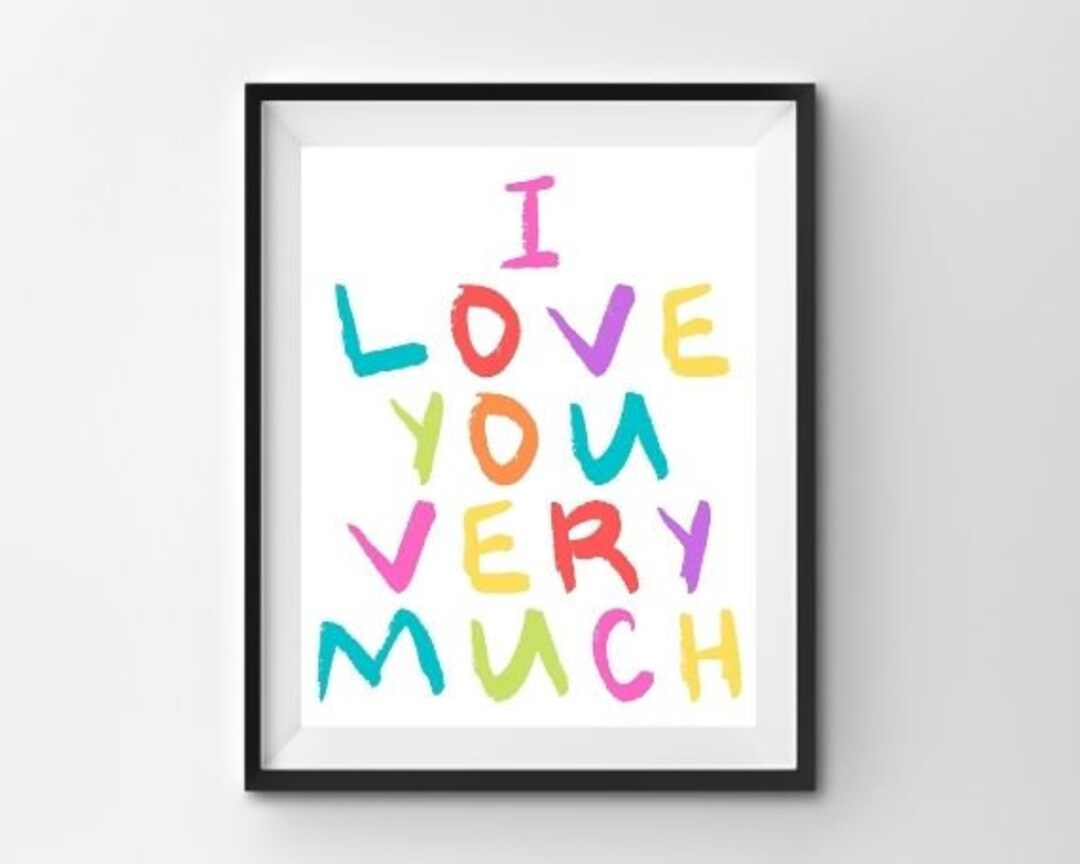 I Love You Wall Art, Colorful Printable, Nursery Decor, Playroom Wall