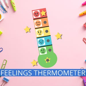 Gefühls-Thermometer visuell, Selbstregulierungszonen-Werkzeug, beruhigende Ecken-Werkzeuge, Emotionen erkennen, Autismus-Unterstützung, Bewältigungskonzepte, ADHS