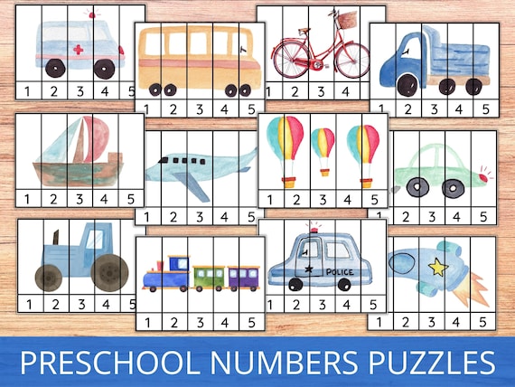 preschool sequencing numbers puzzles numbers 1 5 montessori etsy