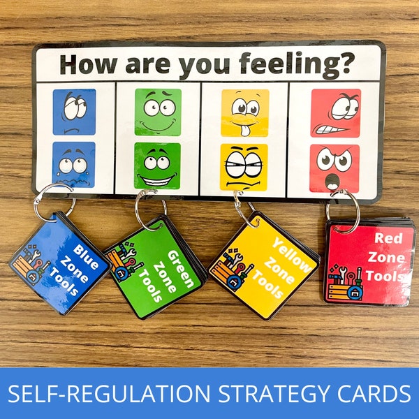 Self-Regulation Zone Strategy Cards, Understanding Your Zones, Calming Corner Tools, Identifying Emotions, Autism Support, Coping Skills