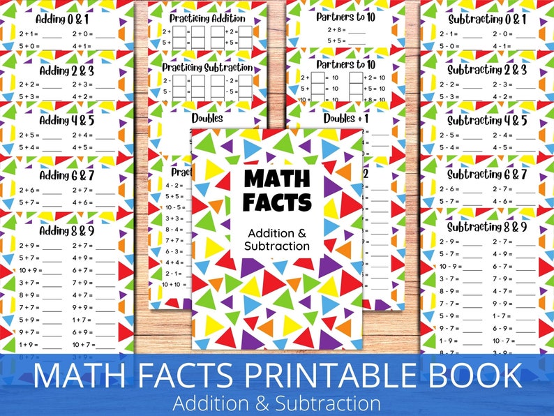 Addition och subtraktion matematikfakta, övningssidor för grundskolans matematik, utskrivbar arbetsbok, mattearbetsblad för hemundervisning, addition och subtraktion bild 1