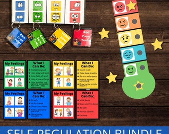 Self-Regulation Zones BUNDLE, Calming Corner Tools, Identifying Emotions Flashcards, Autism Visual Aid, ASD Tools, ADHD, School Counselor