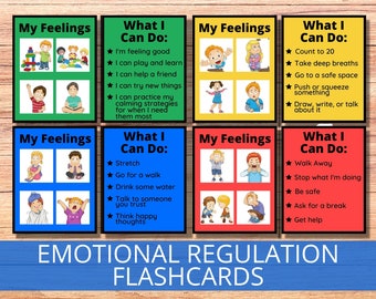Self-Regulation Flashcards, Understanding Your Zones, Calming Corner Tools, Identifying Emotions, Autism Support, Coping Strategies, ADHD