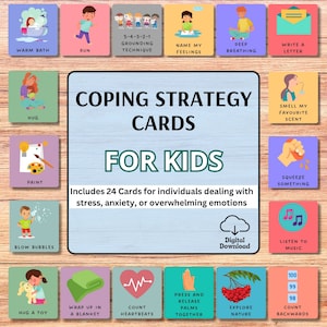 Carte sulle abilità di coping per bambini, Carte sulla consapevolezza, Angolo calmante, Apprendimento socio-emotivo, Tecnica di radicamento, Arredamento per ufficio terapeutico