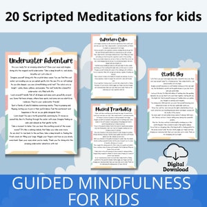 Geführte Meditationskarten für Kinder, beruhigende Skripte für Achtsamkeit & Emotionsregulation, Meditationsleitfaden, Therapiewerkzeuge, SEL, CBT