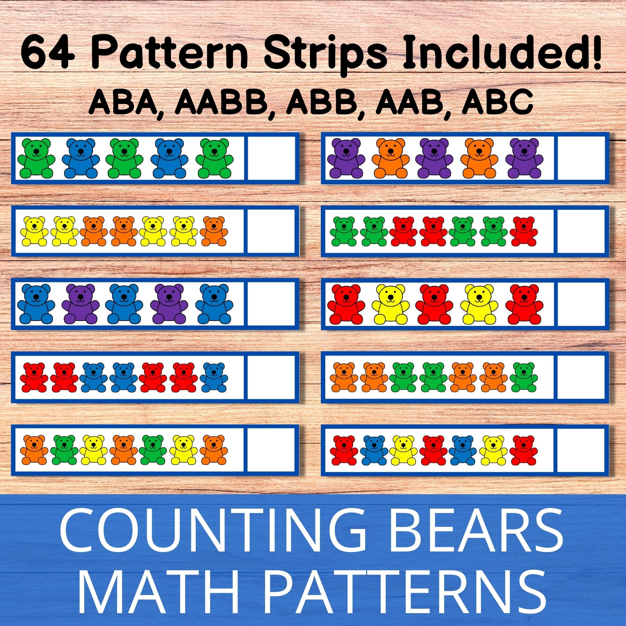 Counting Bears Patterns, Preschool Math Activities, Teddy Bear Counters, Homeschool Math Printables, Montessori Math, Learning Patterns - Etsy counting-bears-patterns-preschool-math-activities-teddy-bear-counters-homeschool-math-printables-montessori-math-learning-patterns-etsy