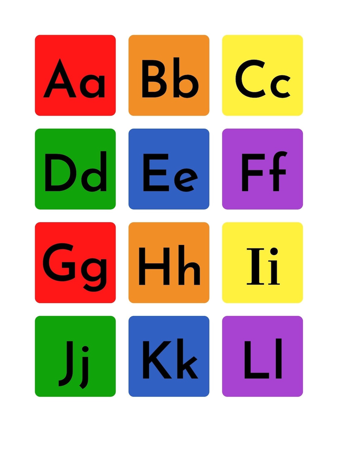 ALPHABET Flash Cards Teaching Letters ABC Printable Etsy