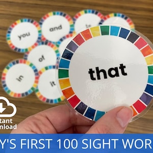 Sight Word Flashcards, Fry&#39;s First 100 Sight Words Printable, Kindergarten and Grade 1 High Frequency Word List, Word Wall, Reading practice