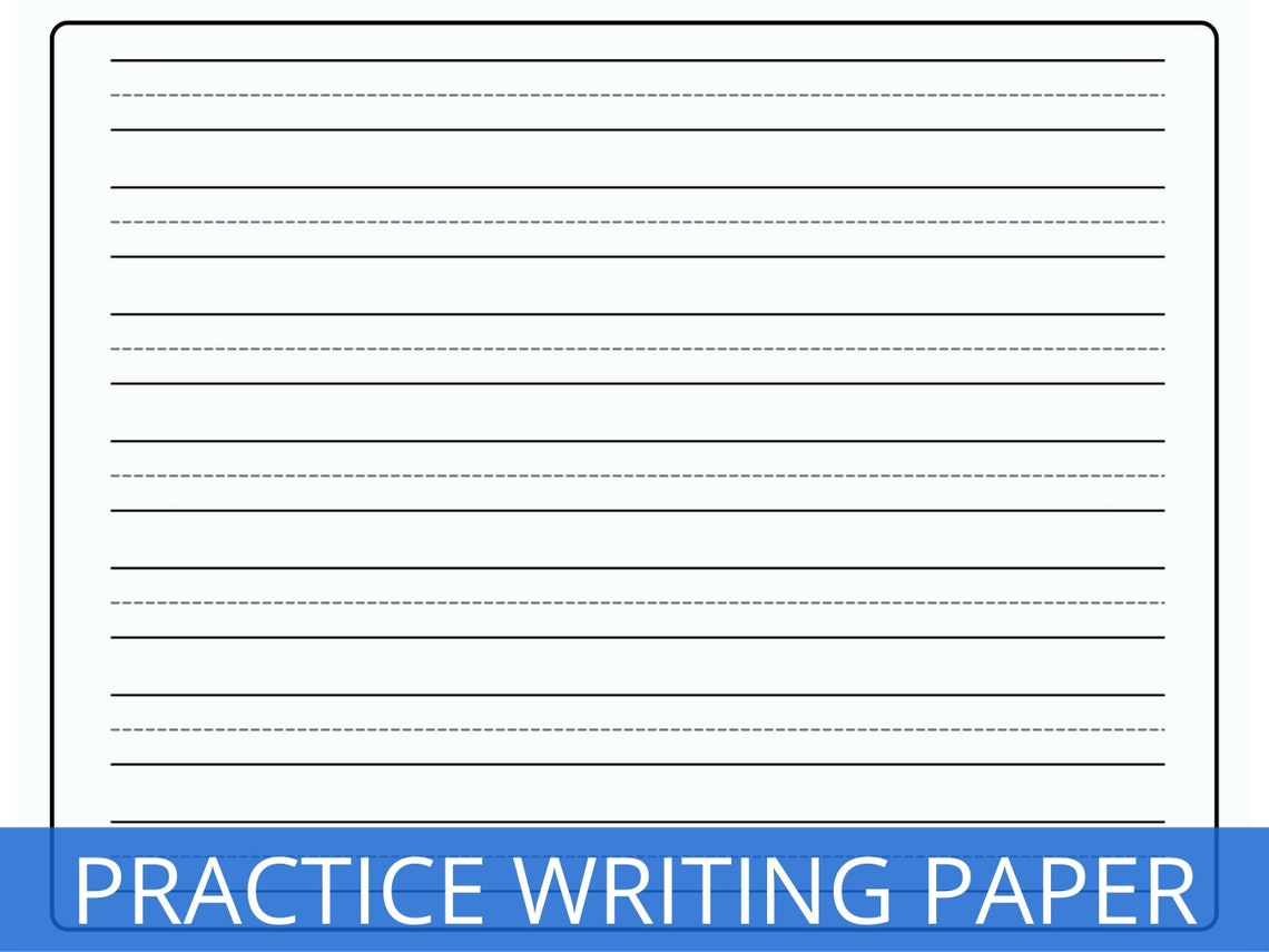 Writing Practice Paper Kindergarten Writing Paper Learning Etsy