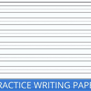 Writing Practice Paper, Kindergarten Writing Paper, Learning How to Print Sheets, Lined Paper, Handwriting Paper, Kids Writing Paper