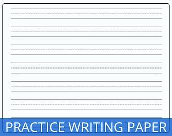 Papel de práctica de escritura, Papel de escritura de jardín de infantes, Aprender a imprimir hojas, Papel rayado, Papel de escritura a mano, Papel de escritura para niños