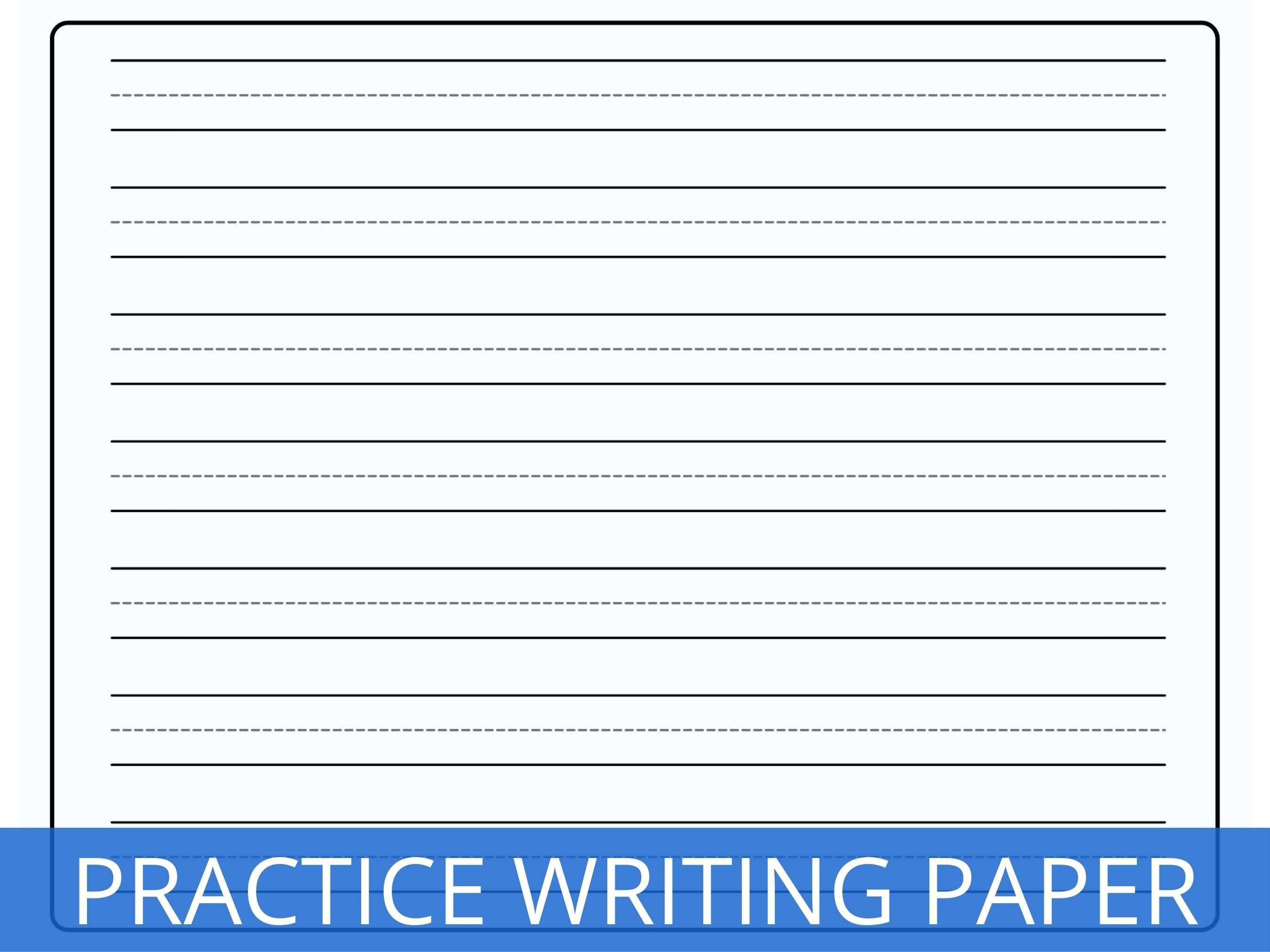 Writing Practice Paper, Kindergarten Writing Paper, Learning How to Print  Sheets, Lined Paper, Handwriting Paper, Kids Writing Paper 