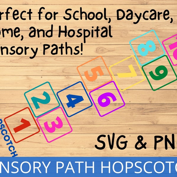 HOPSCOTCH Sensory Path SVG and PNG, Hopscotch cut file, Brain Break Pathway, Movement Break Idea, Sensory Walk Activity, Floor Stickers