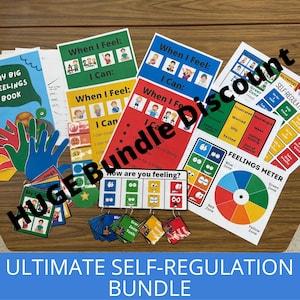 Self-Regulation Zones ULTIMATE BUNDLE, Calming Corner Tools, Emotional Regulation Flashcards and Visuals, Autism Support, Coping Strategies