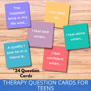 Therapy Question Cards for Teens, Conversation Starter Cards, Anxiety Tools, Mental Health Strategies, School Counselor, Therapist, DBT, CBT