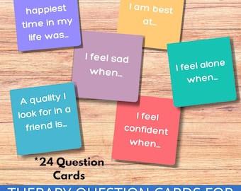 Carte con domande terapeutiche per adolescenti, Carte per iniziare la conversazione, Strumenti per l'ansia, Strategie di salute mentale, Consulente scolastico, Terapista, DBT, CBT