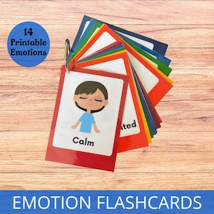 Emotion Flashcards, Feelings Printable, Calm Down Corner Tool, Children's Emotional Regulation, Montessori Materials, SEL, ASD, ADHD Support