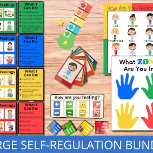 Selbstregulierungszonen Bewältigungsstrategie, Poster zur emotionalen Regulierung, beruhigende Eckwerkzeuge, Identifizieren von Emotionen, ASD-Unterstützung, ADHS-Tools Bild 5