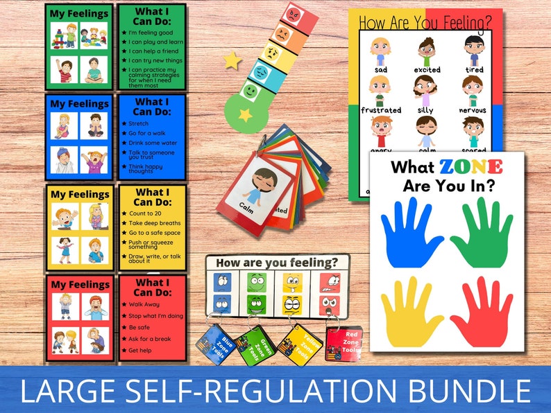 Selbstregulierungszonen Bewältigungsstrategie, Poster zur emotionalen Regulierung, beruhigende Eckwerkzeuge, Identifizieren von Emotionen, ASD-Unterstützung, ADHS-Tools Bild 5