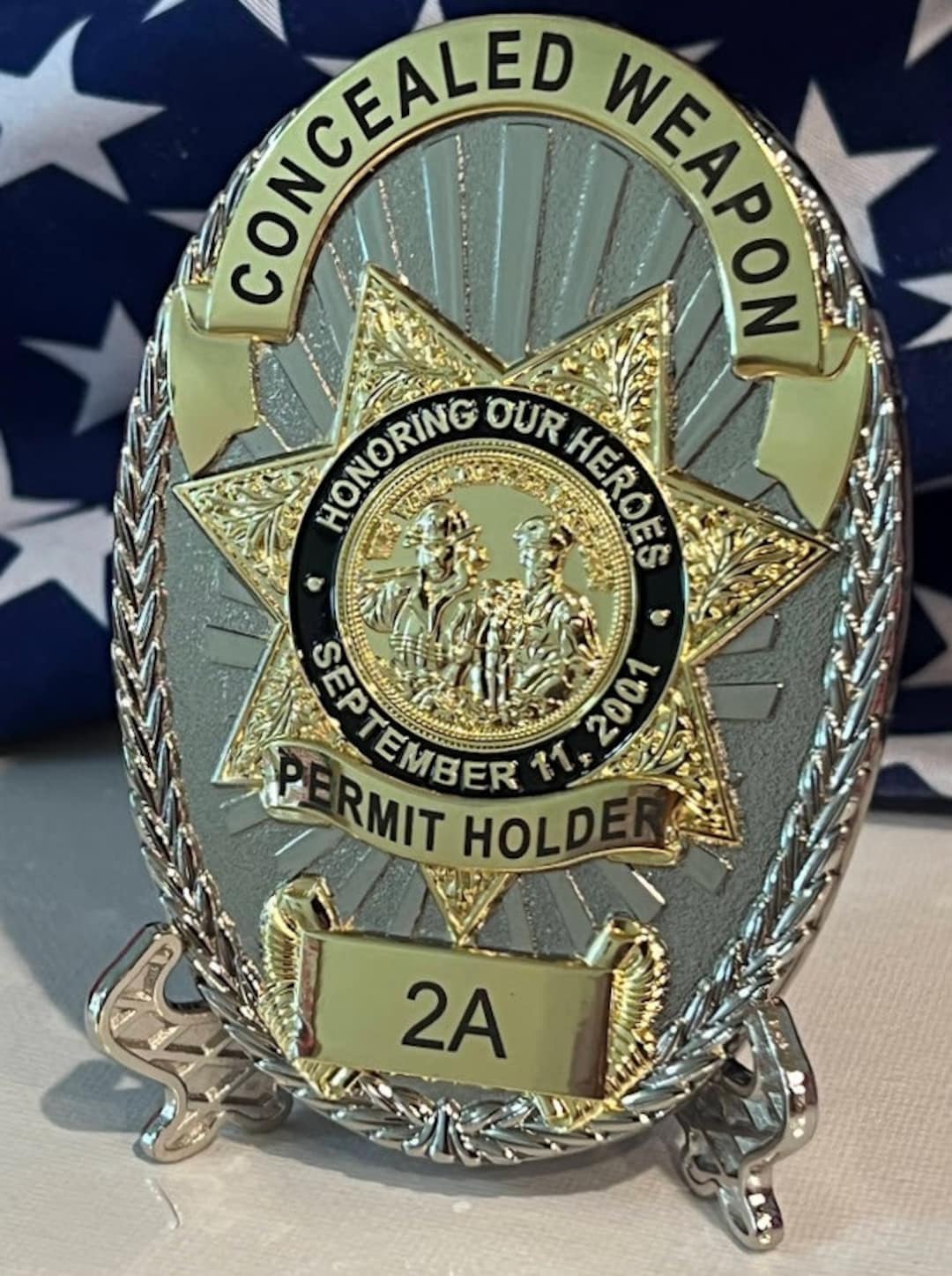 CCW Badge WITH HOLDER Concealed Weapon Permit Etsy